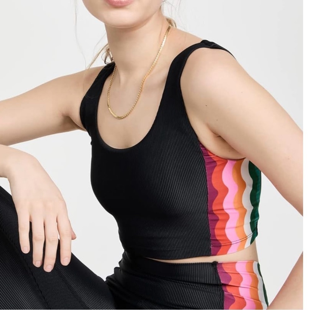 Beach Riot - Rainbow Wave Crop Tank